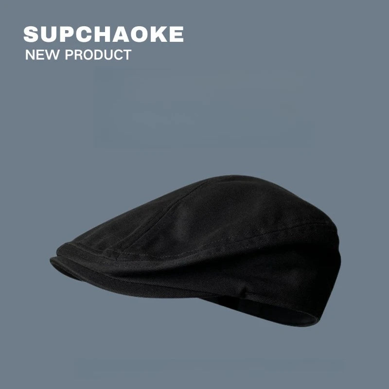 Korean Vintage Beret Cap Men Women British Painter Daily Travel Party Qme