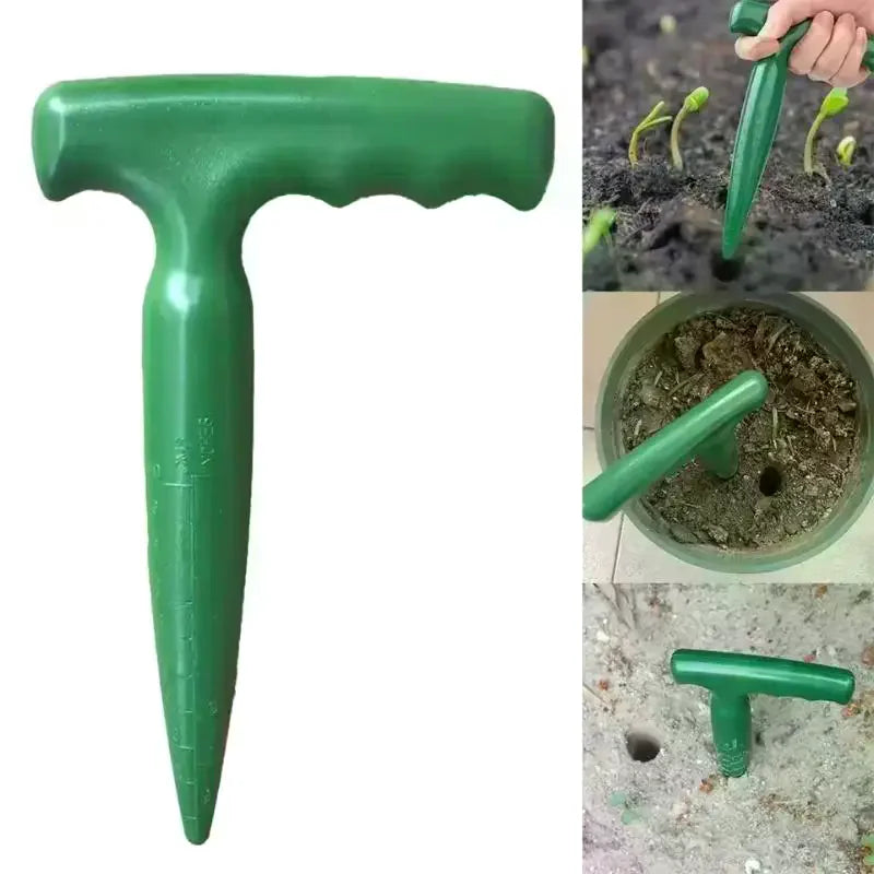 Handheld Clear Scale Garden Hole Puncher Lightweight Digging Planting Qme