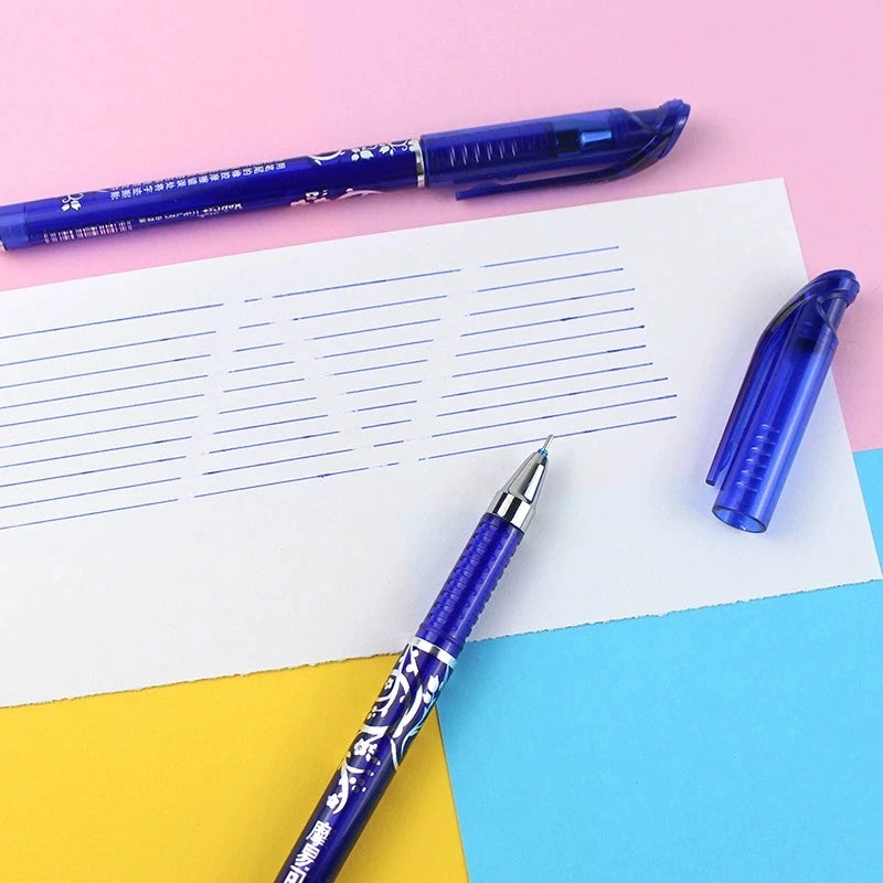 0.5mm Blue High Quality Needle Type Erasable Gel Pens Kawaii Stationery School Office Supplies Qme