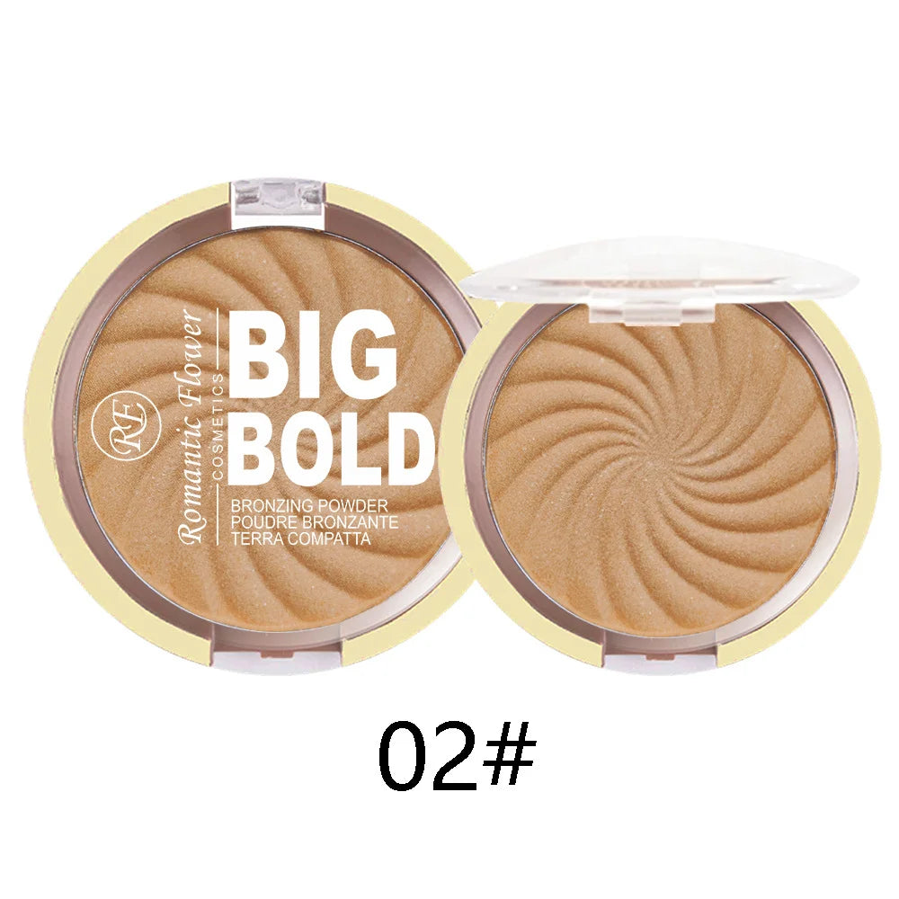 3-color Powder Brightens Face Bronze Pressed Waterproof Gloss Makeup Qme B