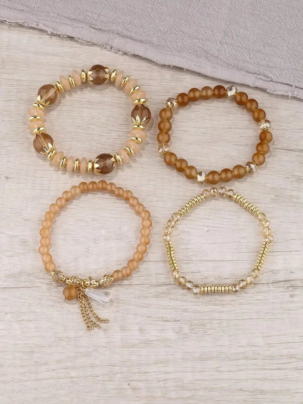 Random Crystal Bead Bracelet Imitation Agate Pearl Tassel Chain Qme