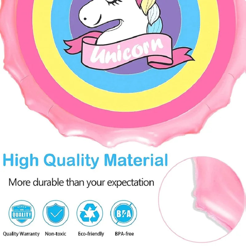 Summer children's play Sprinkler mat 170CM Unicorn Shark spray mat outdoor children's splashing fountain toys Qme