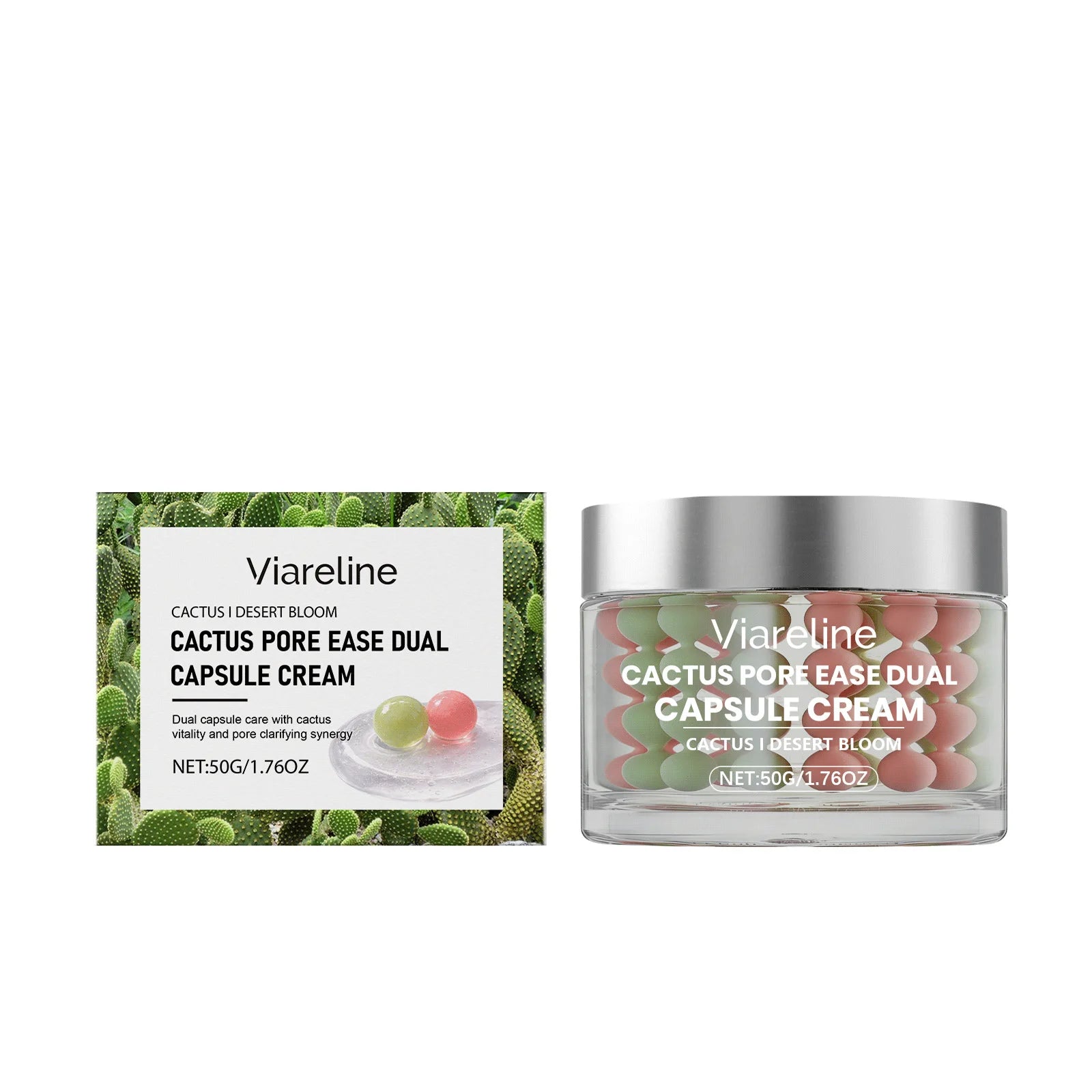 Cactus Capsule Cream Reduce Wrinkle Pore Bounce Lifting Firming Skin Antioxidant Protection Night Face Moisturizing Essence 50g Qme 50g boxed