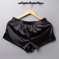 Lounge Bottoms Ice Silk Satin Boxer Shorts Casual Loose Male Panties Qme Black M