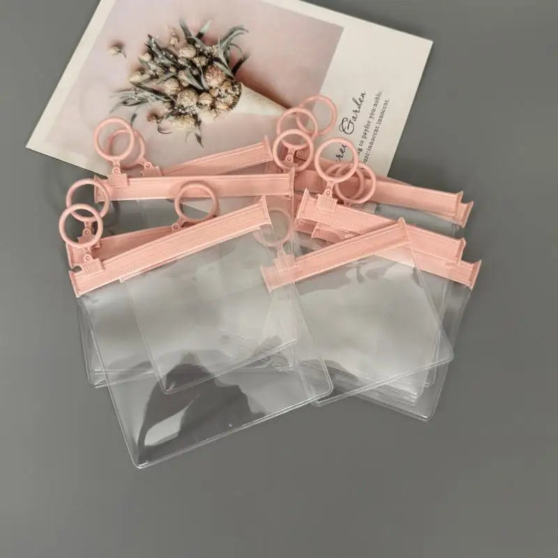 10Pcs Reusable Pink Jewelry Zipper Pouches Soft EVA Plastic Storage Envelopes for Small Jewelry Rings Home Organization Qme