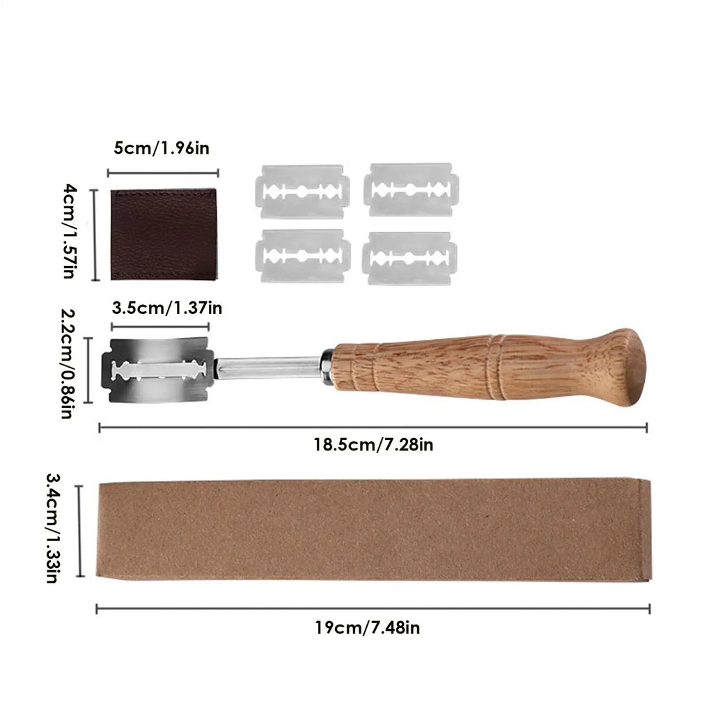 Stainless Steel Bread Lame Bread Knives and Dough Scoring Tool Lame Slashing Tools Bread Scorer Tool with Replaceable Cutters Qme