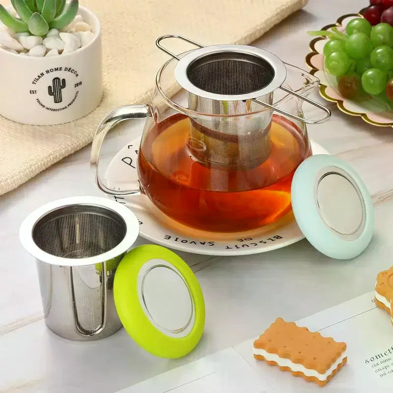 Stainless Steel Mesh Tea Infuser With Lid Reusable Cup Strainer Loose Leaf Spice Filter For Teapots Mugs Cup To Steep Tea Coffee Qme