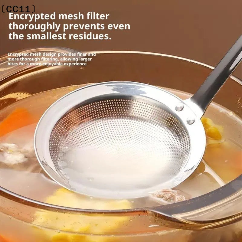 Stainless Steel Fine Mesh Fat Skimmer Spoon Strainer Oil Skim Grease Qme