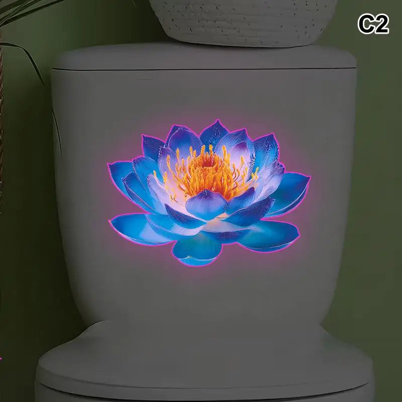 Glow-in-the-dark Toilet Stickers PVC Self-adhesive Removable Wall Qme C2