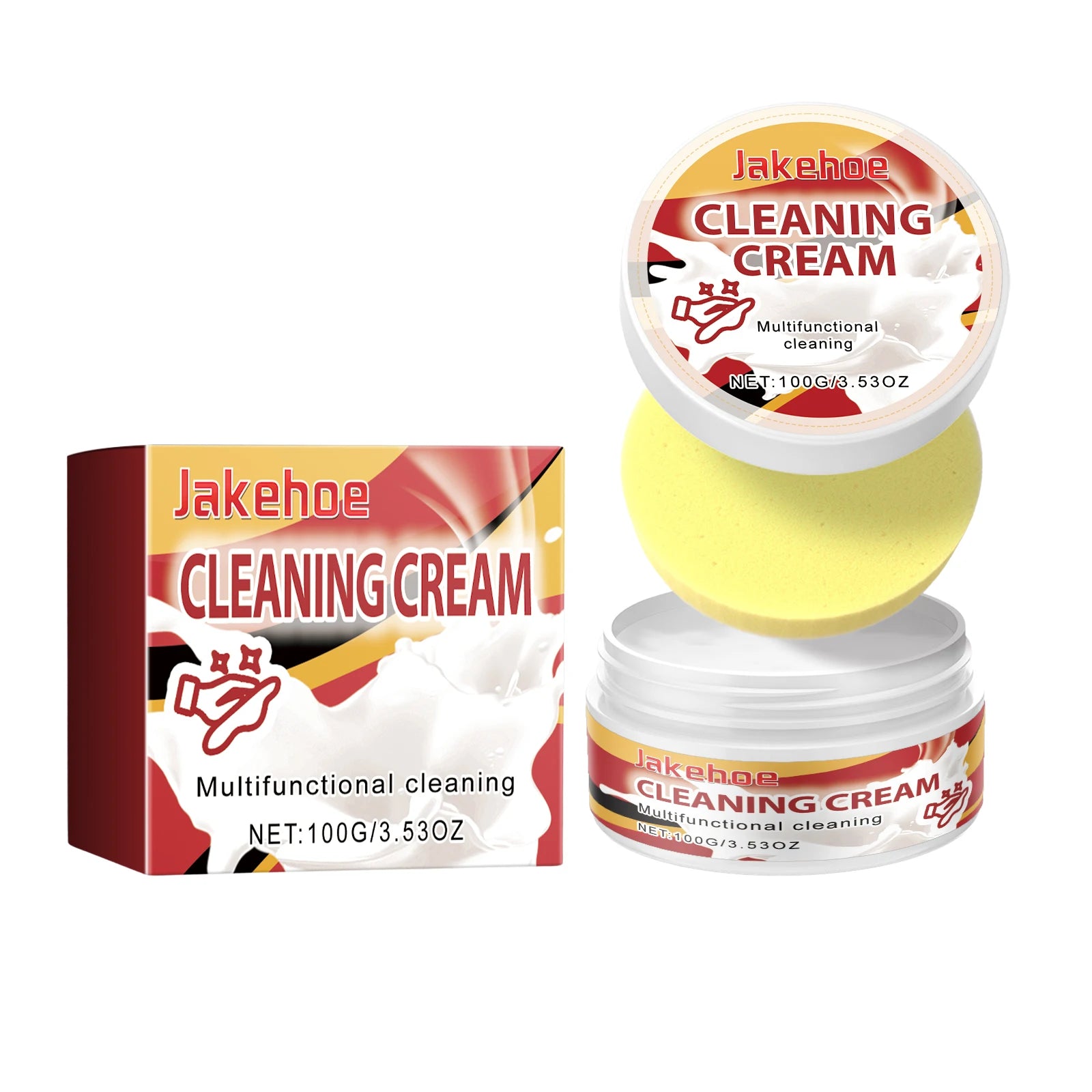 Multi Functional Decontamination Cream Easily Decompose Oil Stain and Dirt Eliminate Odor Polishing Stove Kitchen Cleaning Cream Qme 100g Boxed