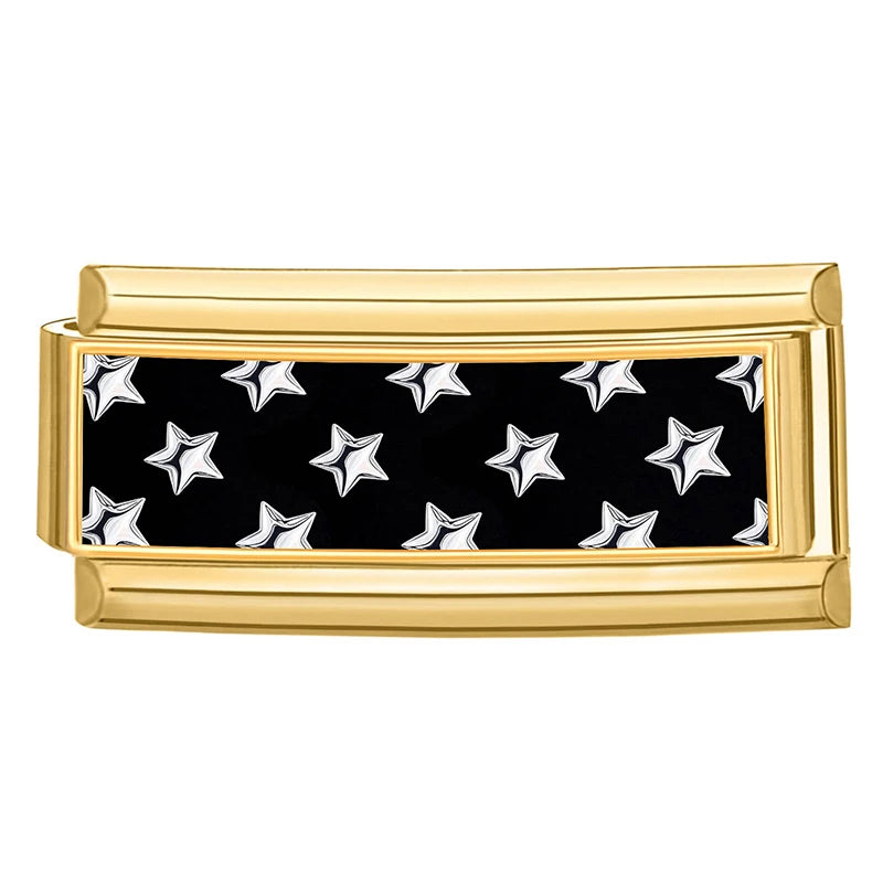New Vintage Golden Charm Leopard Pattern Star Cat Starfish Shell Italian Charm Links Fit 9MM Stainless Steel Bracelet DIY Making Qme Style 7