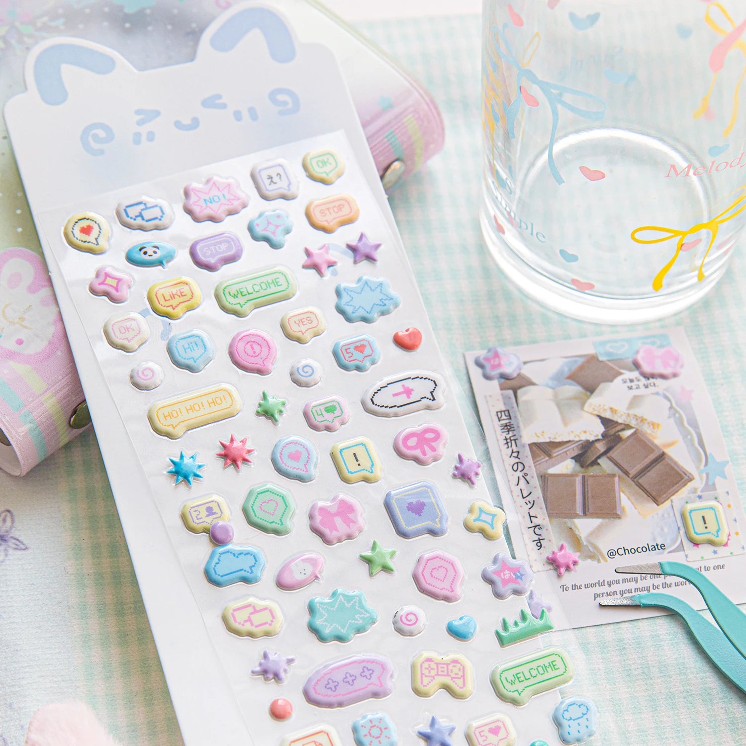 Cartoon Patterns Decorative Stationery Stickers Korean Stationery Scrapbook supplies DIY Diary Album Planner custom sticker Qme