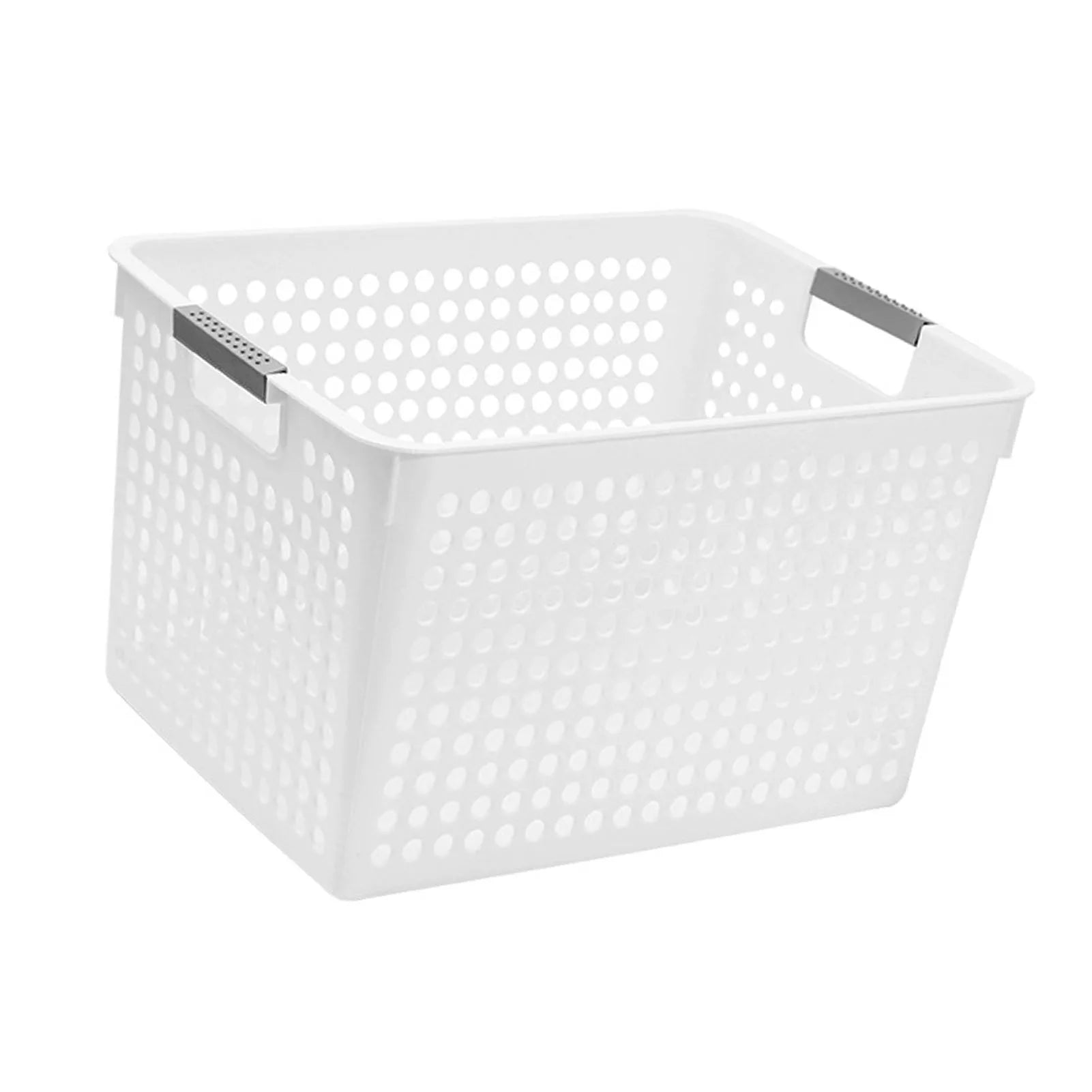 Storage Bin Plastic Basket Desktop Snack Toy Organizer Storage Box with Handle for Pantry Kitchen Bathroom Cabinet Qme
