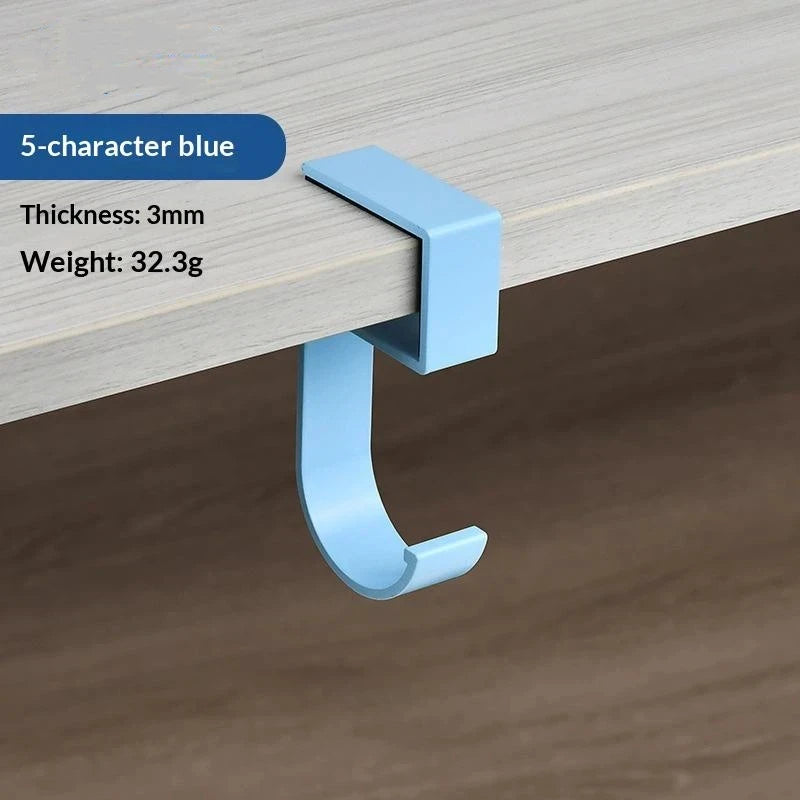 Desk Bag Hook Anti-Slip Sleek Hanger For Office & Student Desk Storage Punch-free Removable Utility Table Hooks Purse Hook Qme E
