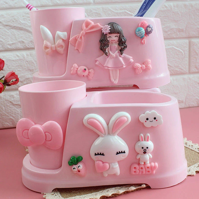 Hello Kitty Kuromi Toothbrush Holder Home Bathroom Storage Box Qme