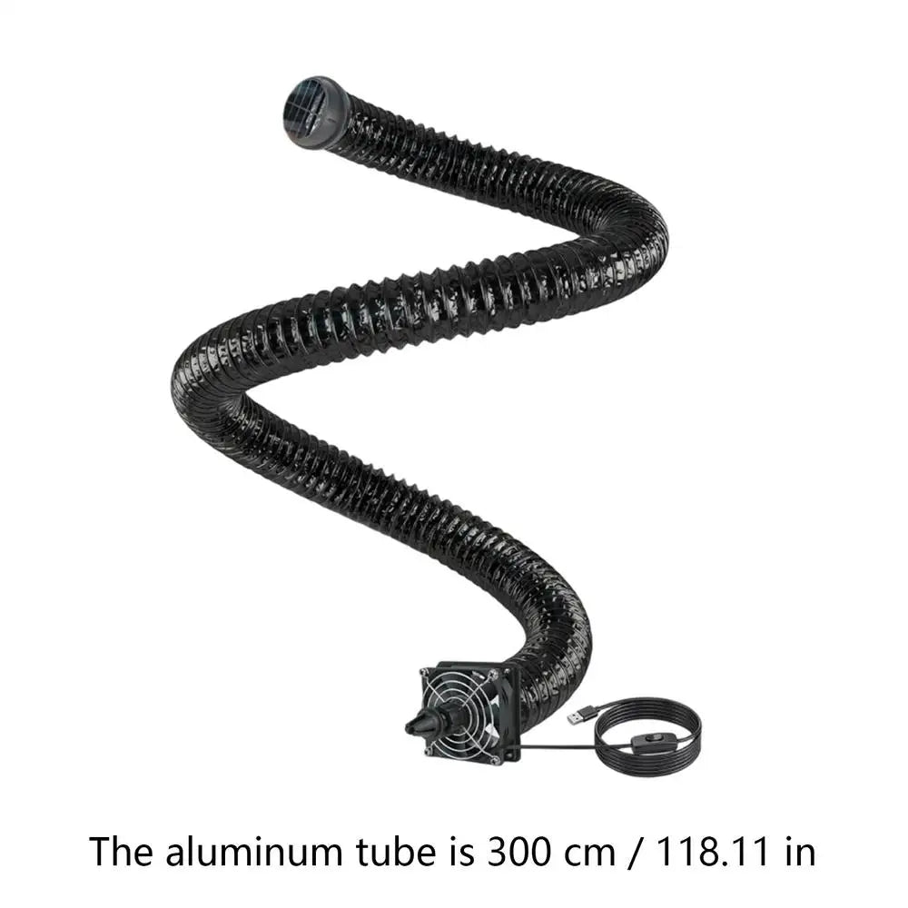 Car AC Vent Extender for Backseat with USB Airflow Fan 3 Meters Auto AC Vent Extender for Kids Pets SUV Truck Sedan Pickup Van Qme A