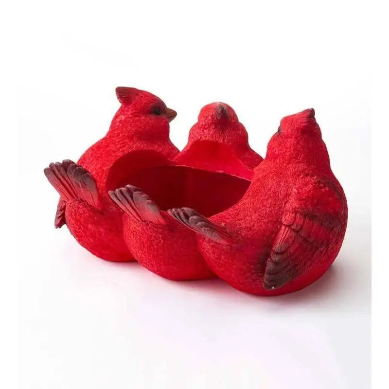 Cartoon Red Three Bird Flower Pot Succulent Plant Resin Flower Pot Home Decor Bird Flower Pot Ornament Creative Animal FlowerPot Qme