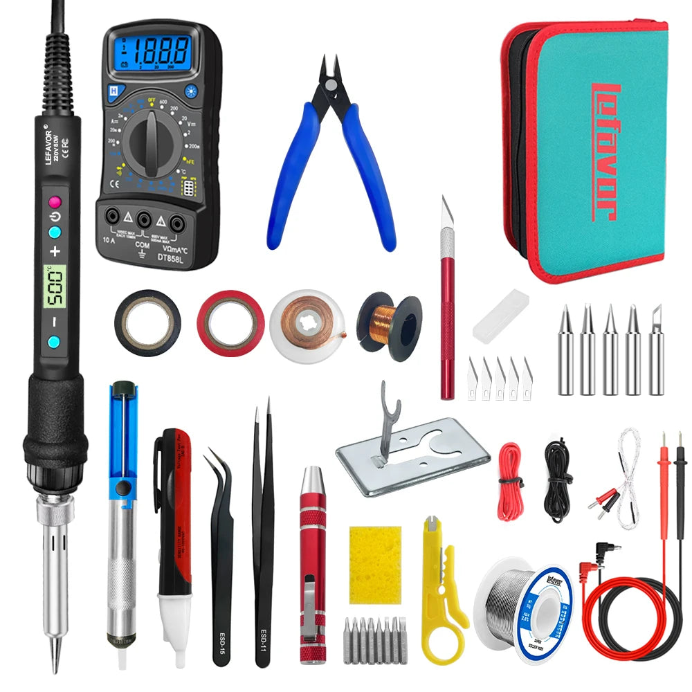 LF 80W Digital Display Soldering Iron Welding C F Switching Qme 936H SET4 220V EU PLUG
