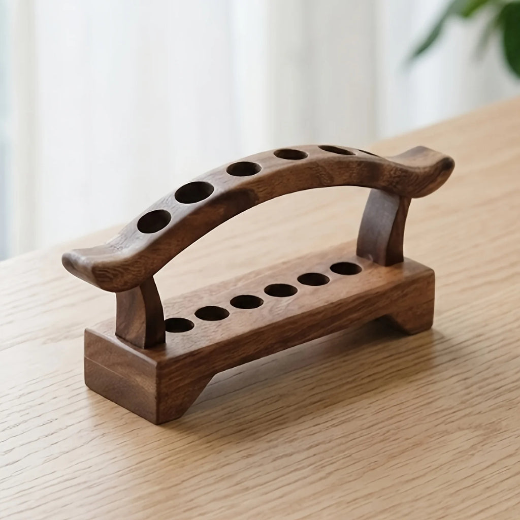 Wooden Pen Holder, Walnut Pencil Holder with 6 Slots, Desk Additions. Suitable for Offices, Schools, And Home Use Qme