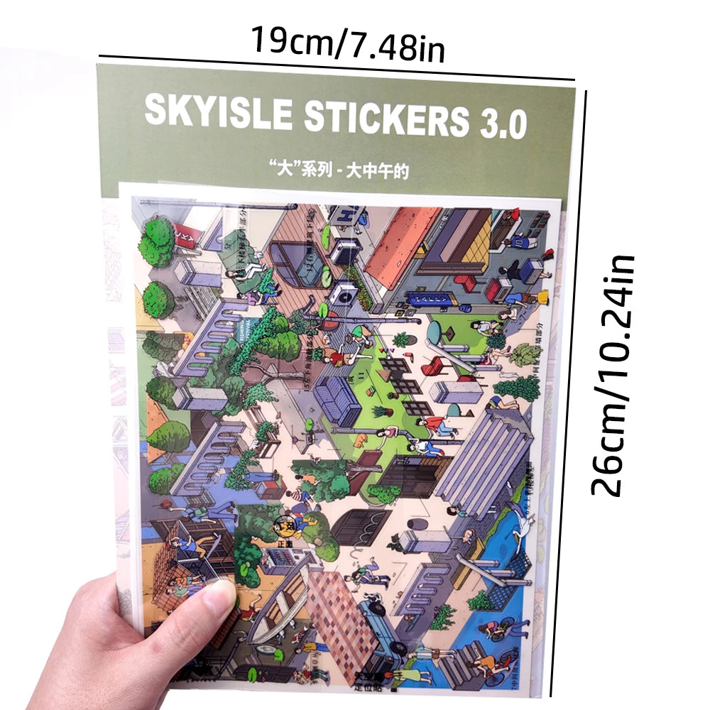 Cartoon Scenery Gothic Castle Stickers 3D Miniature World House Decompression DIY Scene Children Stationery Stickers Qme A