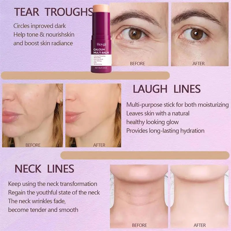 Calcium Volume Multi Balm Korean Skincare Stick Face & Eye Cream Collagen Deep Moisturizing Anti-Wrinkle Suitable for Pre Makeup Qme