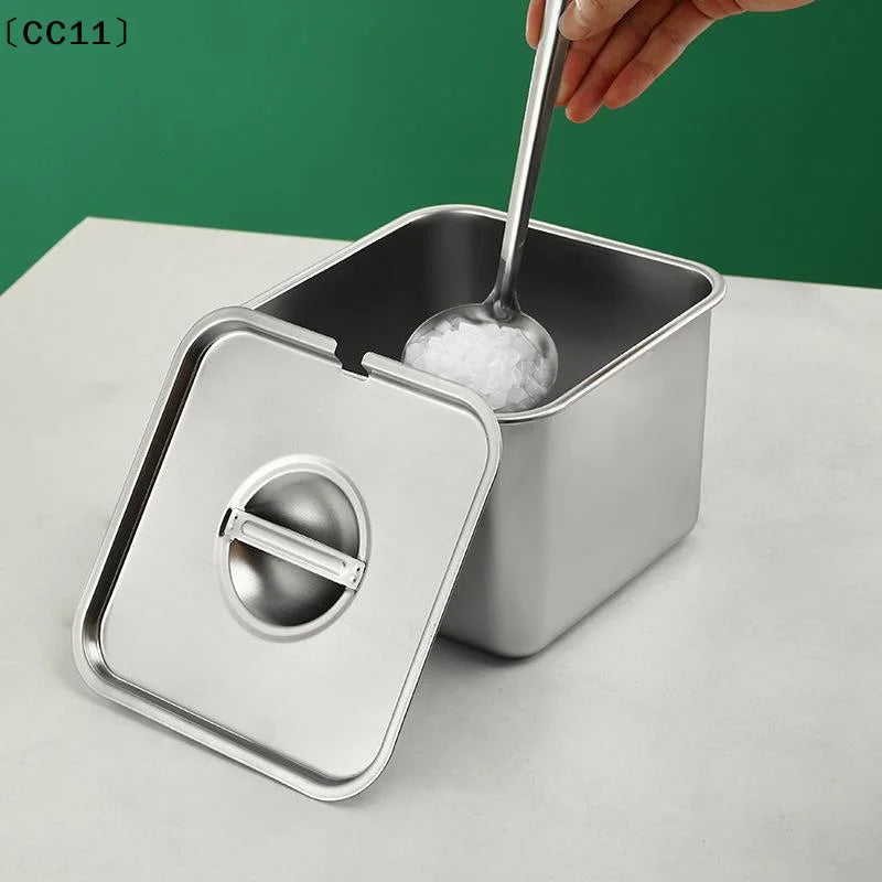 Stainless Steel Tank Box Cover Kitchen Oil Basin Square Barrel Qme