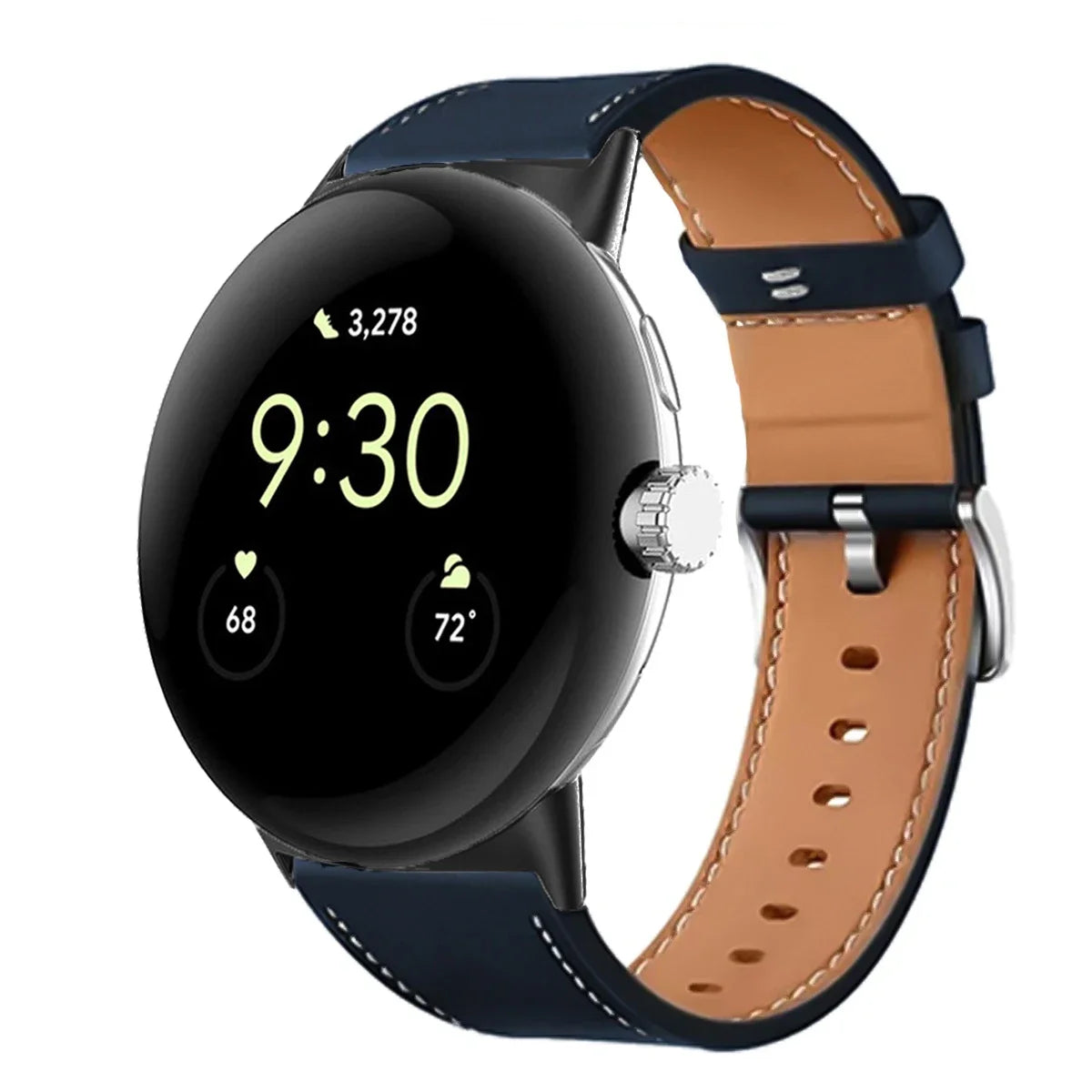 For Google Pixel Watch 3 41 45mm Strap Leather Replace Wristband Correa Bracelet For Google Pixel Watch 2 3 Band Belt Accessorie Qme Blue-B Pixel Watch 3 45mm