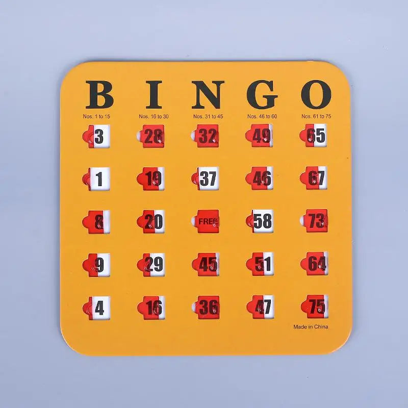 Bingo Game Card Easy-read Sliding Windows Reusable Logical Thinking Qme