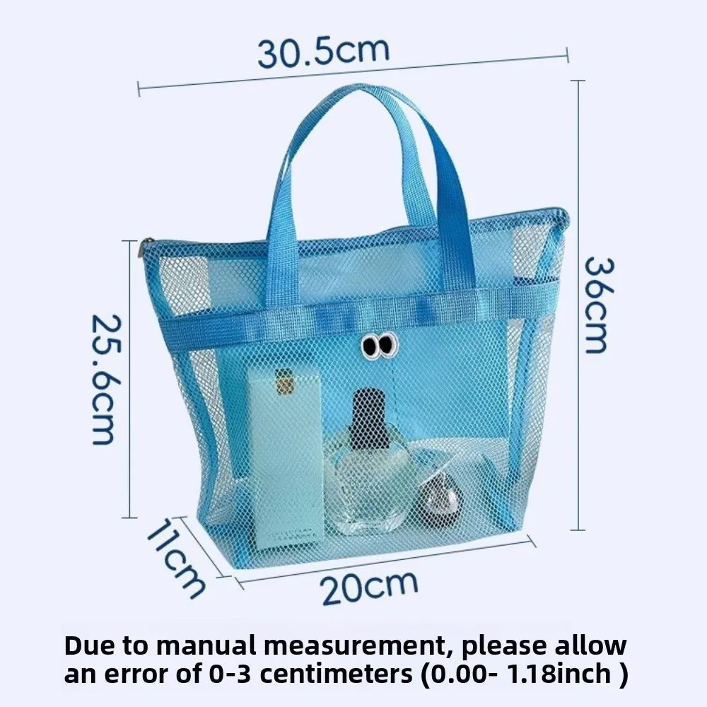 Portable Mesh Storage Bag for Seaside Vacation Swimming Fitness Toiletries Organizer Qme