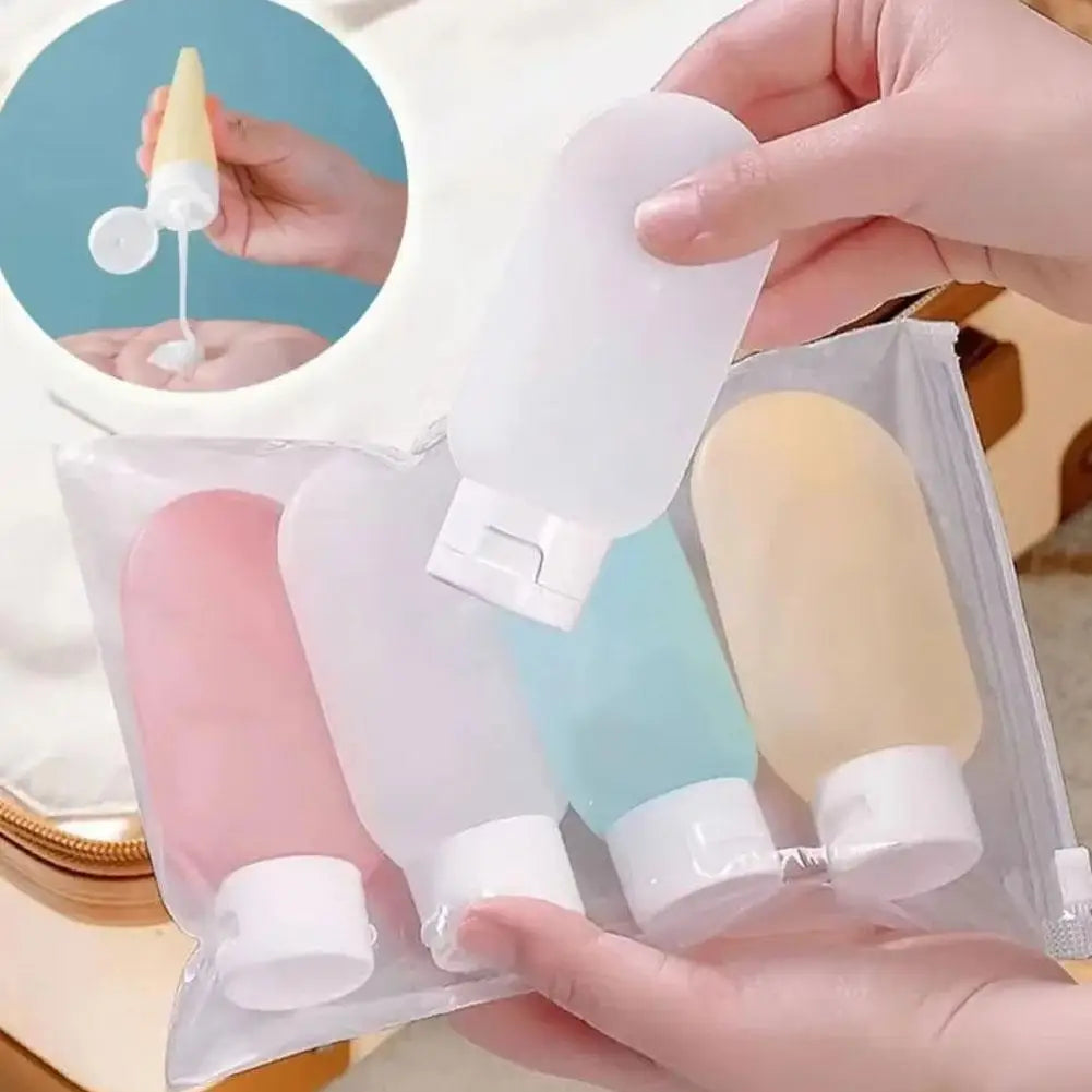 Fashion New Portable Travel Shampoo Bottle 4Pcs Set Refillable Bottle 60ml Soft Lotion Container Squeeze Tube Empty Bottle Qme