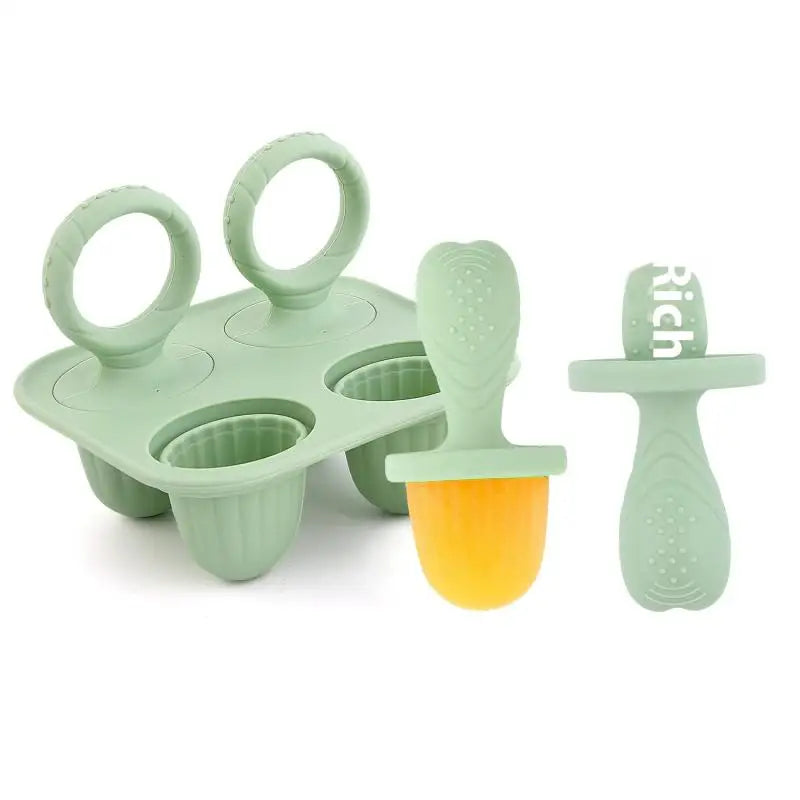 CC11Silicone Ice Cream Breastmilk Popsicle Molds DIY Homemade Mold Qme Green
