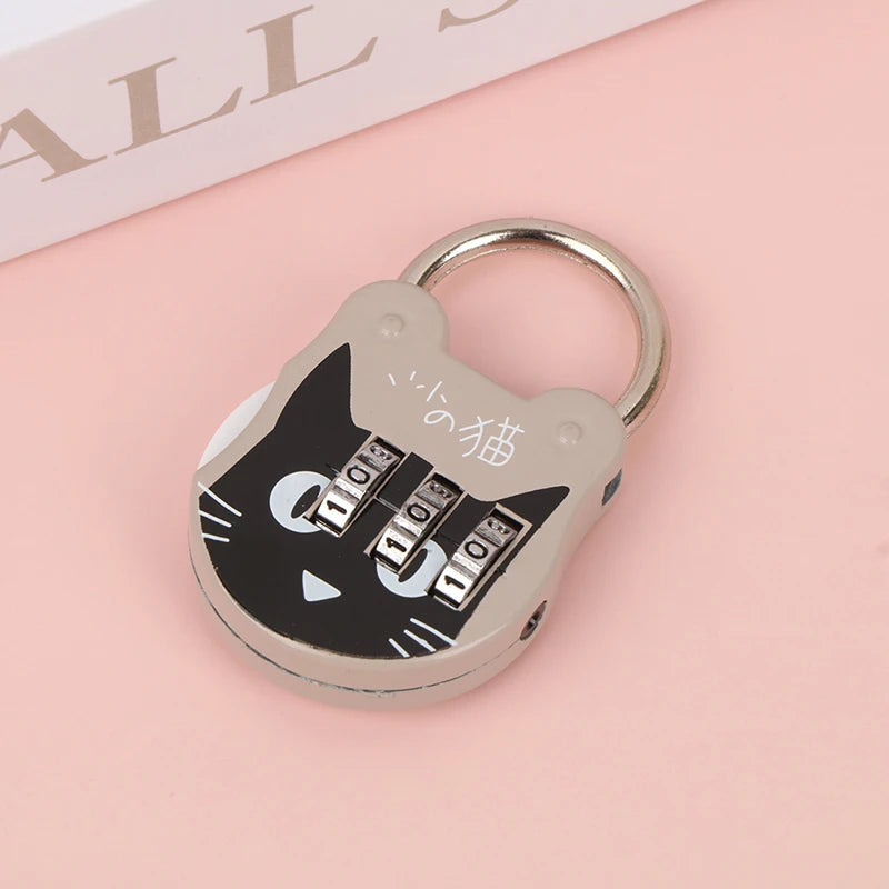 Cute Cat Code Number Lock Anti-theft Strength Accurate Mini Luggage Qme A1 Gray
