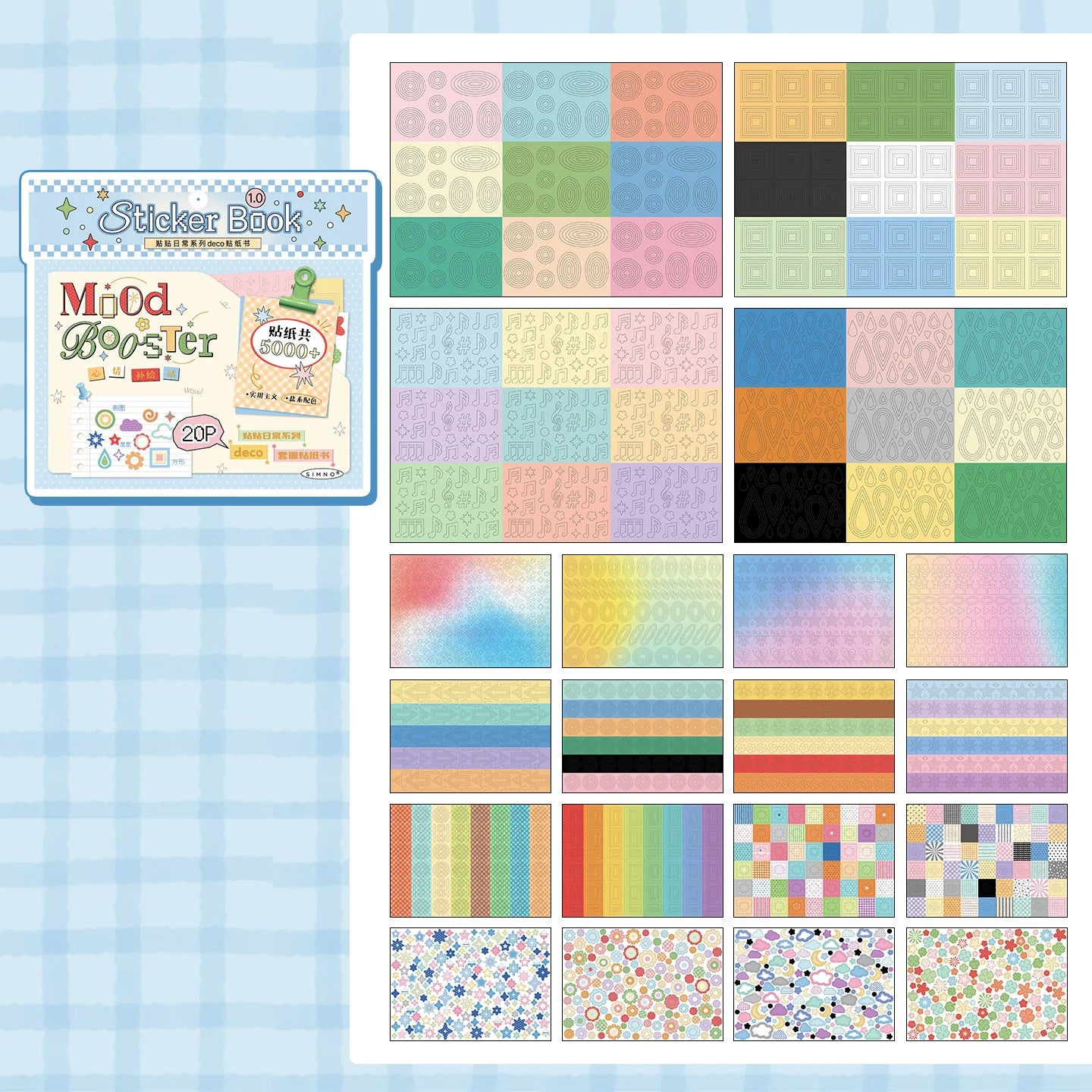 Cute Cartoon PET Die Cut Stickers Book 20/40 Sheets Decorative Scrapbooking Material Handmade Diary Japanese Stationery Supplies Qme B