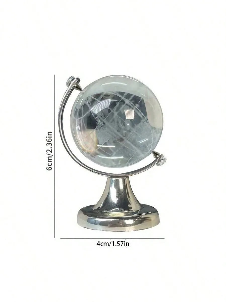 Crystal Globe Transparency 3D Rotating Office Living Room Decor Qme 1pc