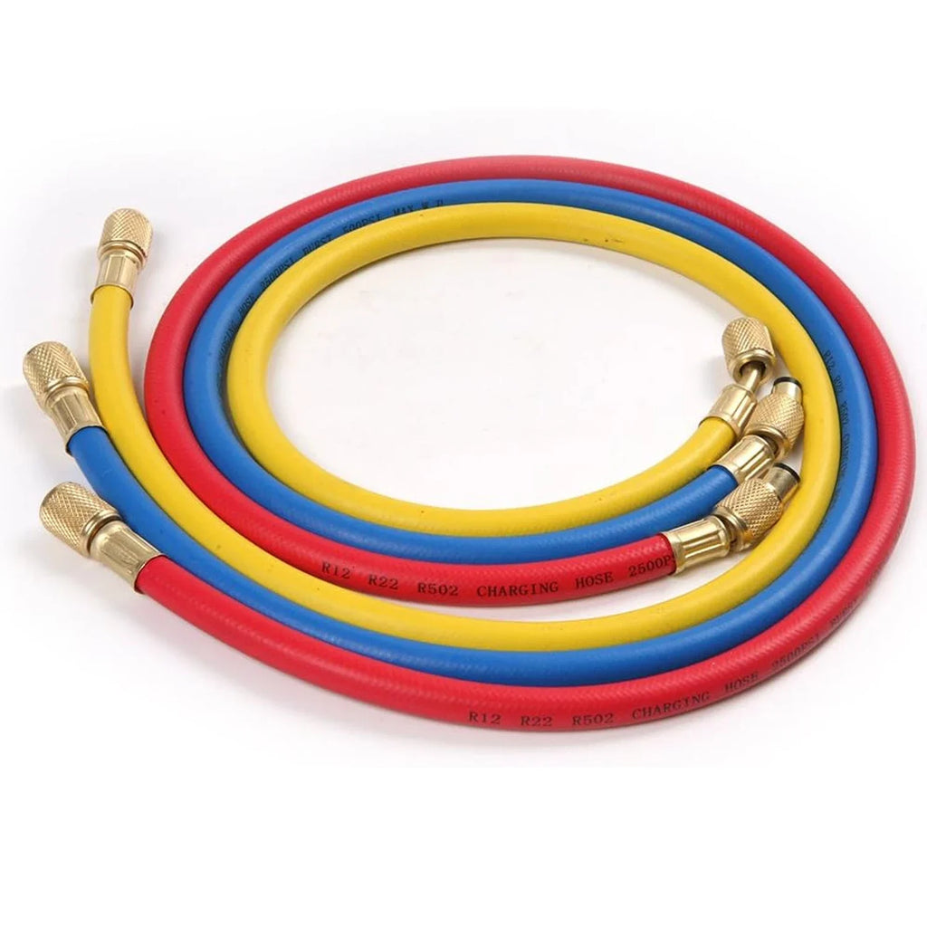 0.9M-1.8M AC Charging Hose Tube Kit Hose Low Loss Fittings for R134A R12 R22 Refrigerant Air Conditioning Manifold Gauge Qme