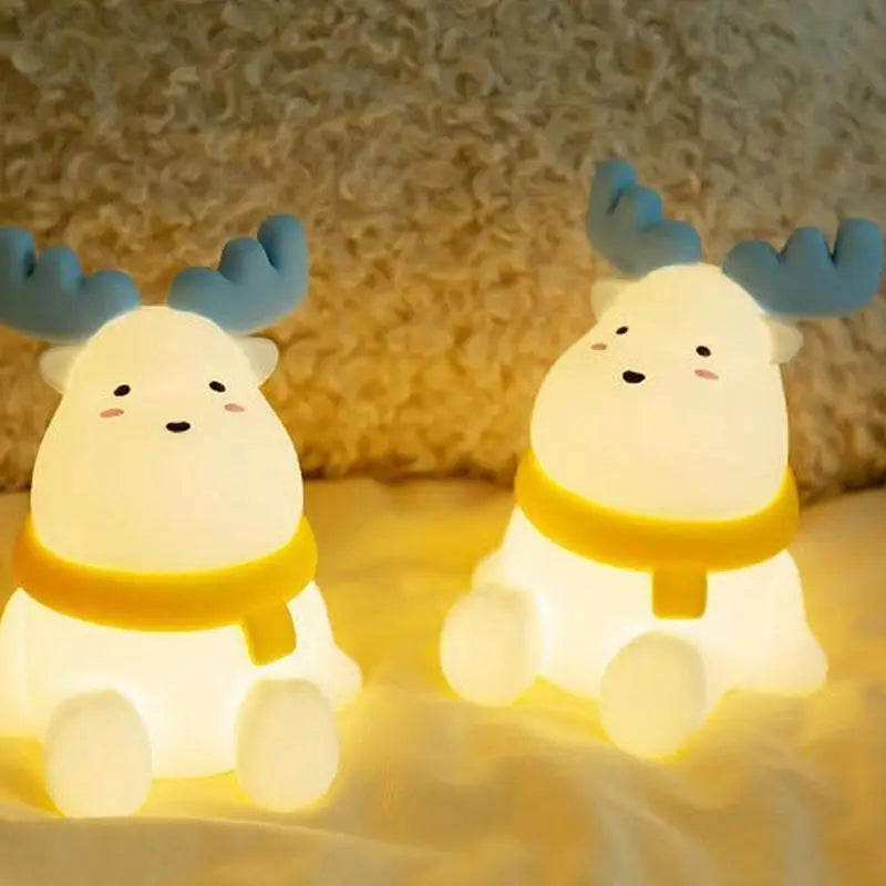 Reindeer Night Light Cute Silicone Elk Lamp Kids Dimmable Qme China Mainland