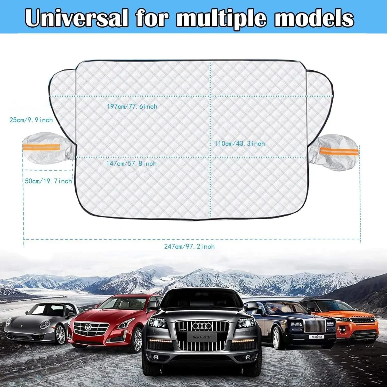 Foldable Car Windshield Sunshade with Storage Pouch,Car Front Window for Top Blocks UV Rays and Sun Heat ,Keeps Vehicle Cooler Qme
