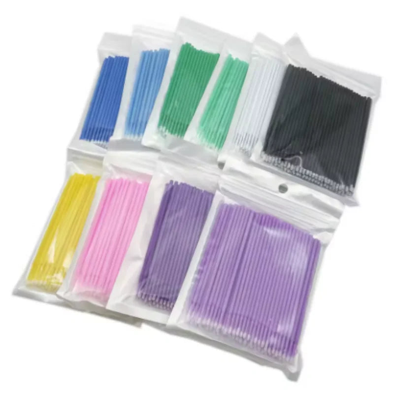 100pcs Microbrushes for Eyelash Extension Makeup Brush Swab Disposable Individual Applicators Mascara Eyelashes Brushes Qme