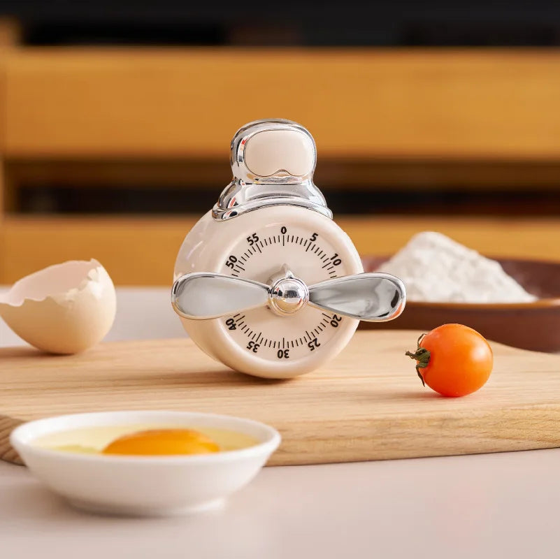 Pilot Magnetic Timer Kitchen Mechanical Reminder Cooking Baking Qme WHITE