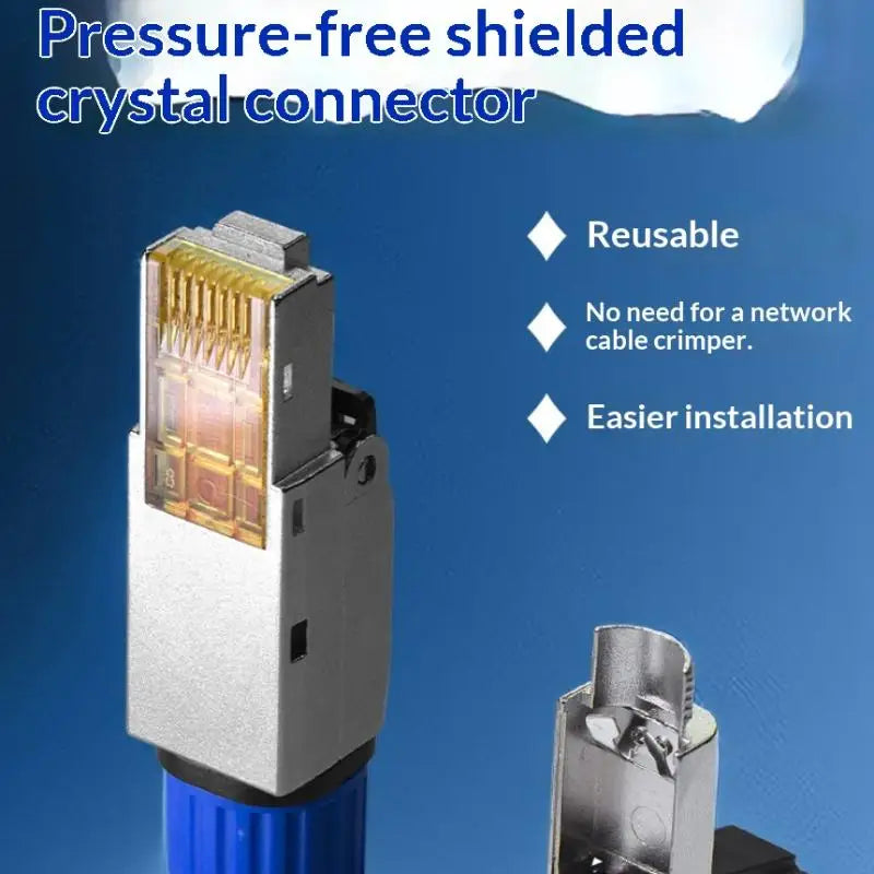 Network Cable Plug Toolless Shielded Connector Suitable 22 26AWG Qme