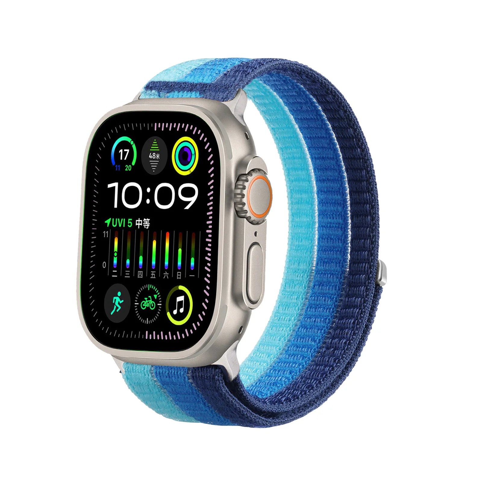 A Cloud Soft Breathable Nylon Loop Watch Strap for Apple Watch Series 10 9 8 S11 Lightweight Comfortable Replacement Wrist Band Qme Island blue 42 44 45 46 49 S10 S
