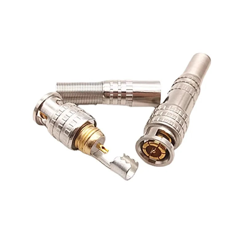 30pcs/lot BNC Male Connector RG-59 for Coaxical Cable Brass End Crimp Cable Screwing CCTV Camera BNC connector by ESCAM BNC01 Qme