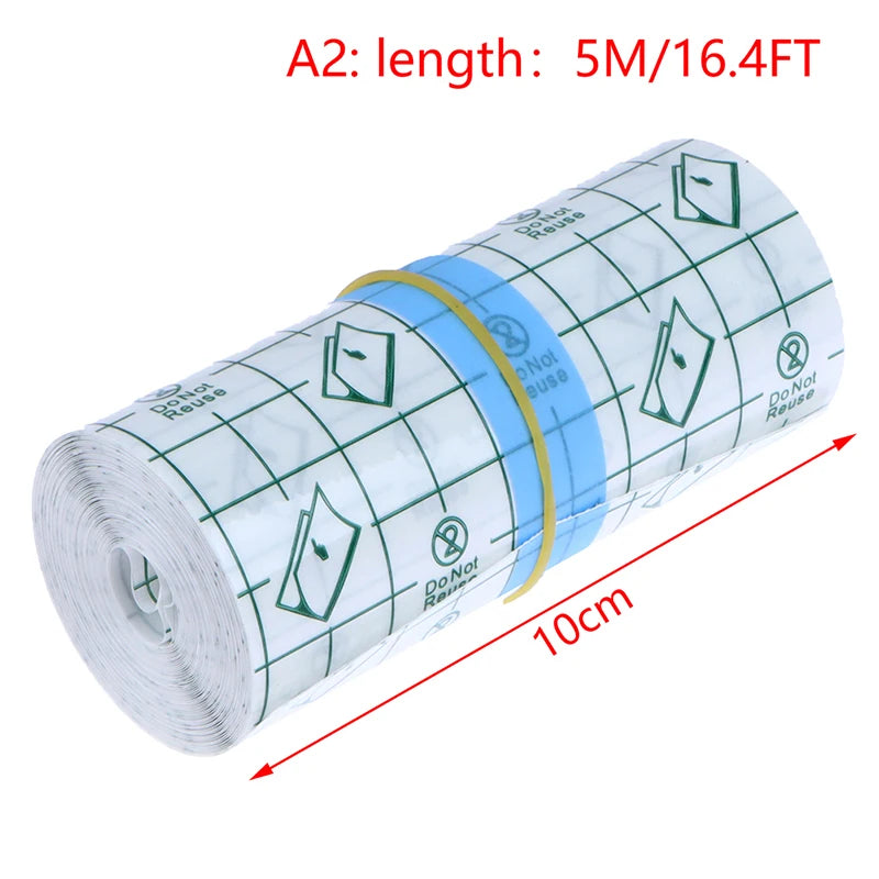 One Roll 5M Waterproof PU Bandages Disposable Transparent Stretchable Adhesive Bandages Protect Your Tattoos And Showers Qme 10cm