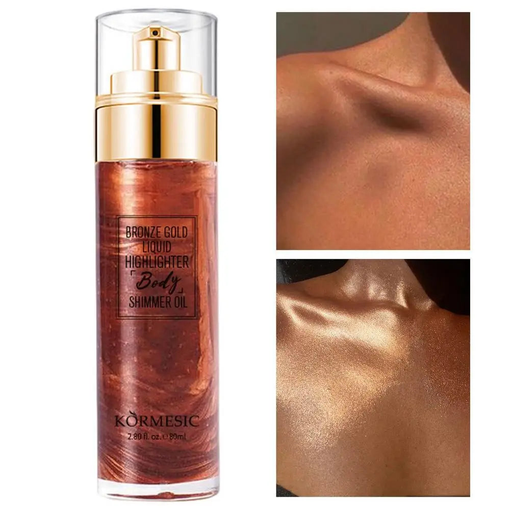 Glitter Spray Hair Body Glitter Spray Sparkly Quick High-Gloss Face Highlighter Long Lasting Shimmery Body Makeup Spray Qme Bronze Gold China Mainland