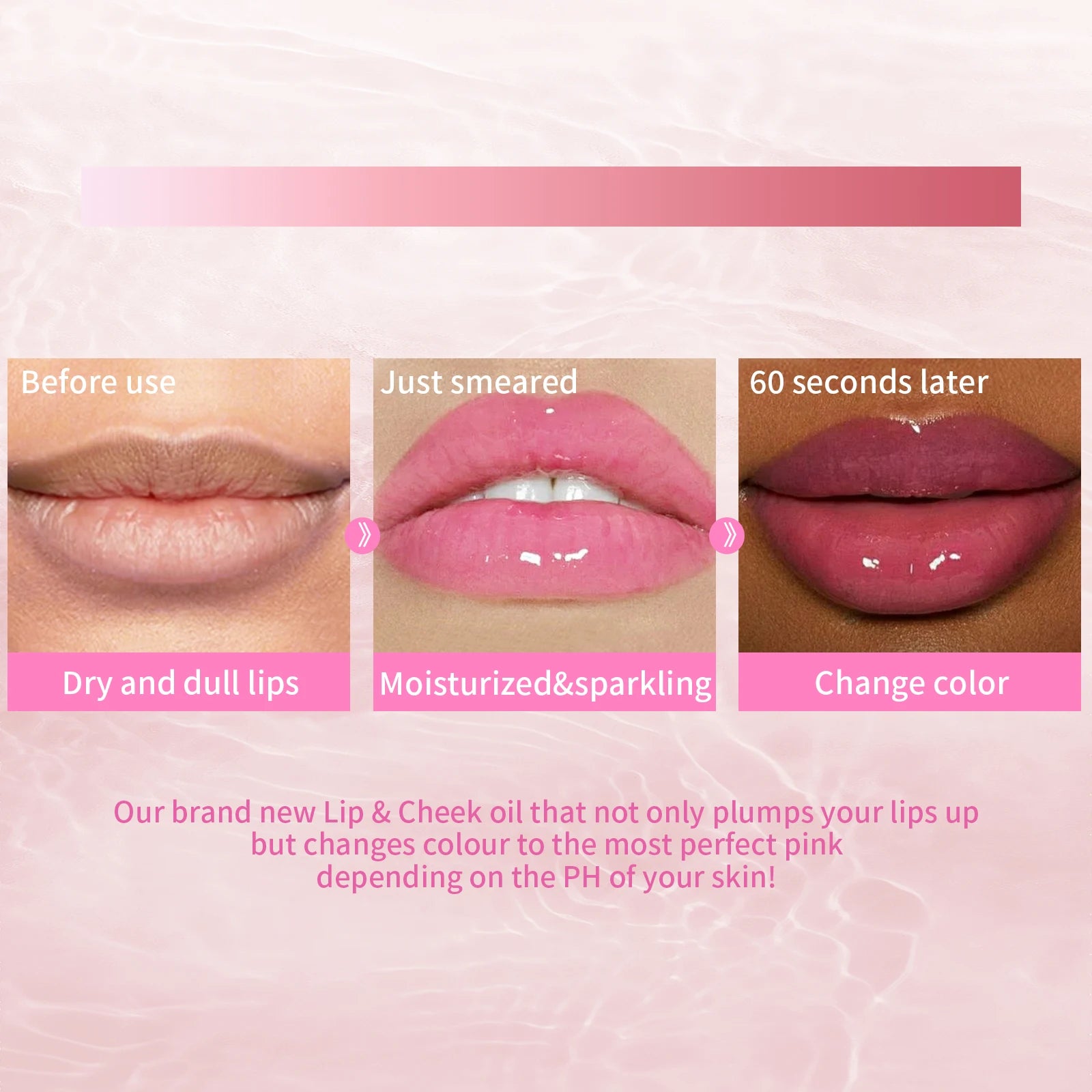 Black Brin Jelly Lip Oil Moisturizing Lip Gloss Lip Plumper Color Changing Nutritious Transparent Cherry Mineral LipOil Tinted Qme