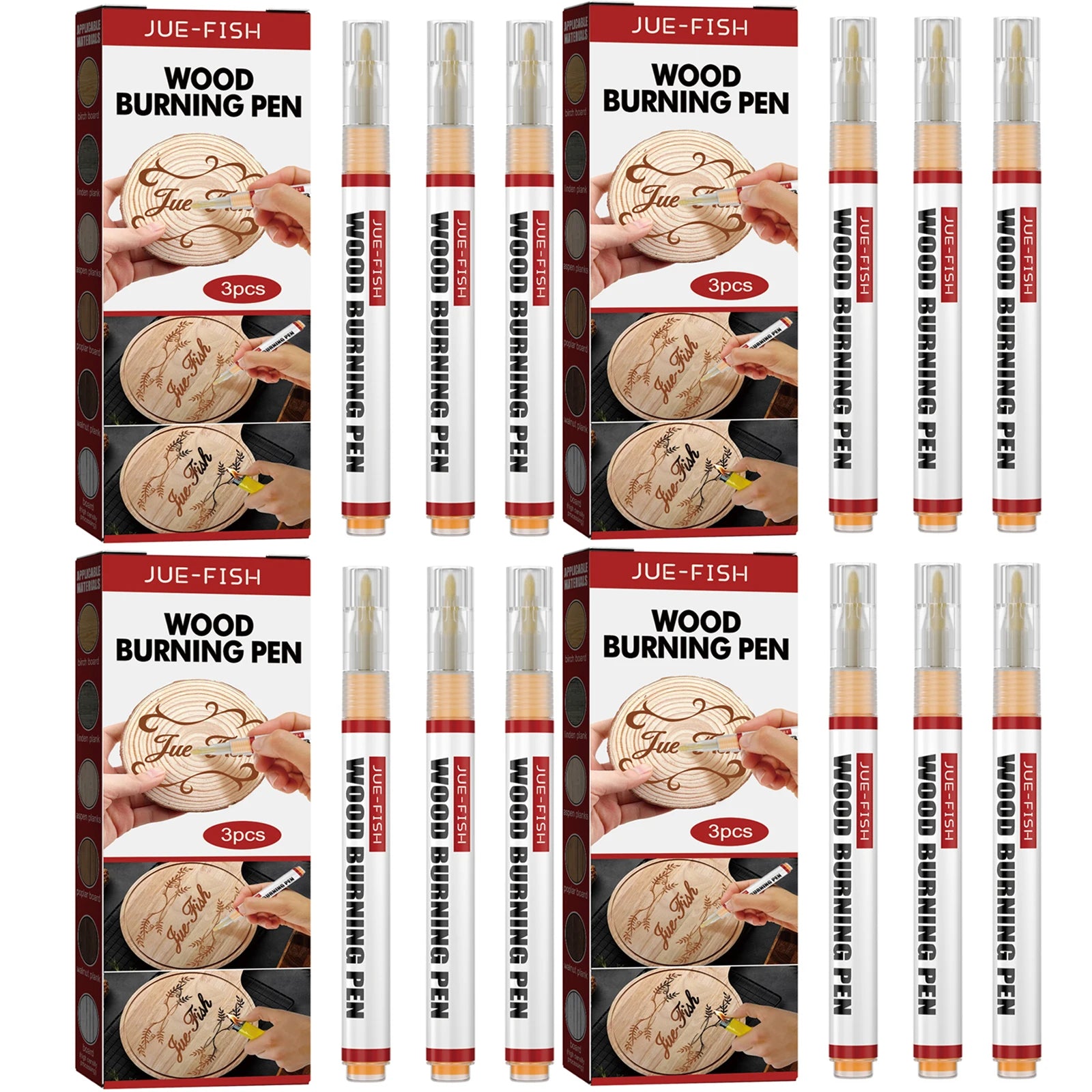Wood Burning Pen Quickly Depict Beautiful Patterns Handmade Wood DIY Ink Evenly Distributed Safe Ingredient Wood Burning Pen Set Qme 12pcs Boxed
