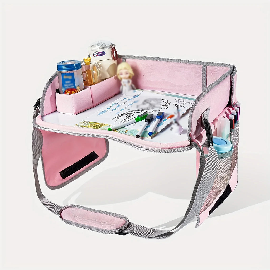 Portable Car Travel Drawing Board with Erasable Surface - Whiteboard Tray, Toy Storage & Safety Seat Organizer Qme