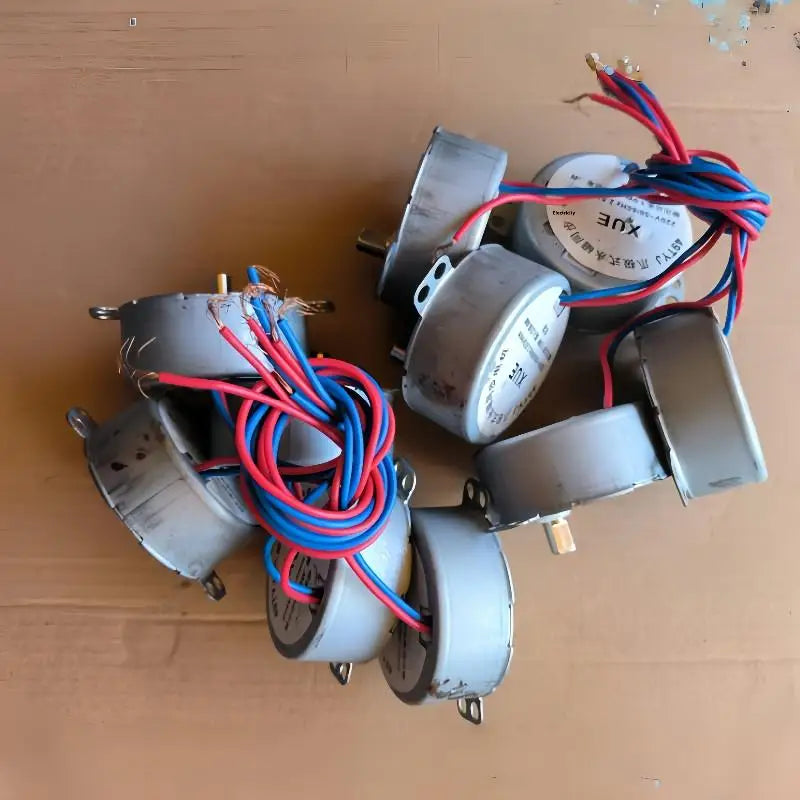Hot 1Pc 49TYJ 220V 4W Claw Pole Permanent Magnet Flat Port Synchronous Motor For Shaking Head Fan Motor Parts Electric Fan Motor Qme