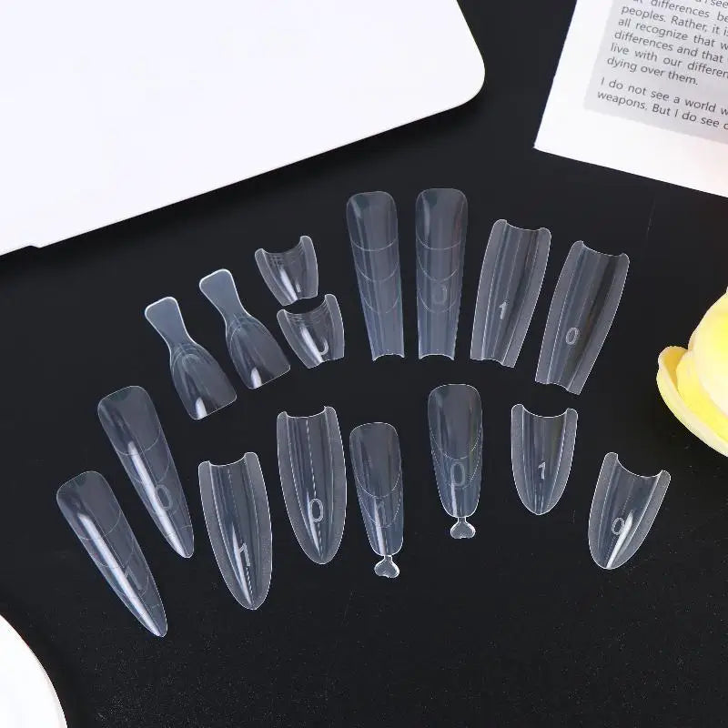 Sandwich Nail Mode Extension Almond Coffin 15 Rapid Dual Forms Bottom Qme