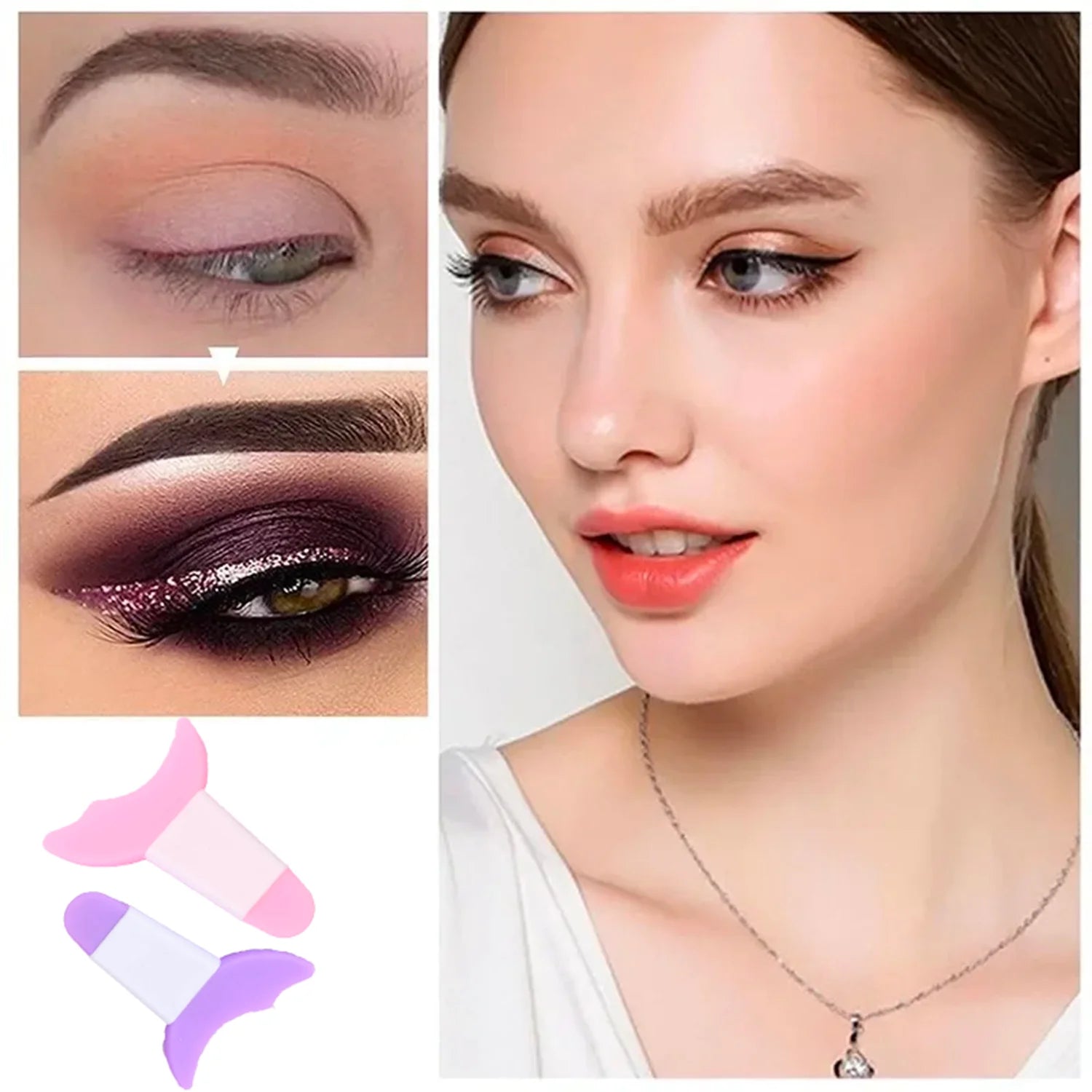 Silicone Eyeliner Stencil Tool Winged Eye Makeup Guide Reusable Easy Qme
